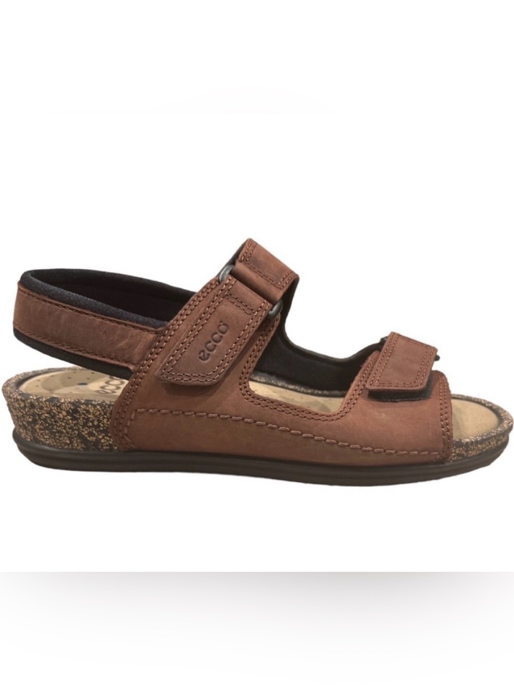 Ecco Yucatan Brown Leather Sandals with Adjustable Straps